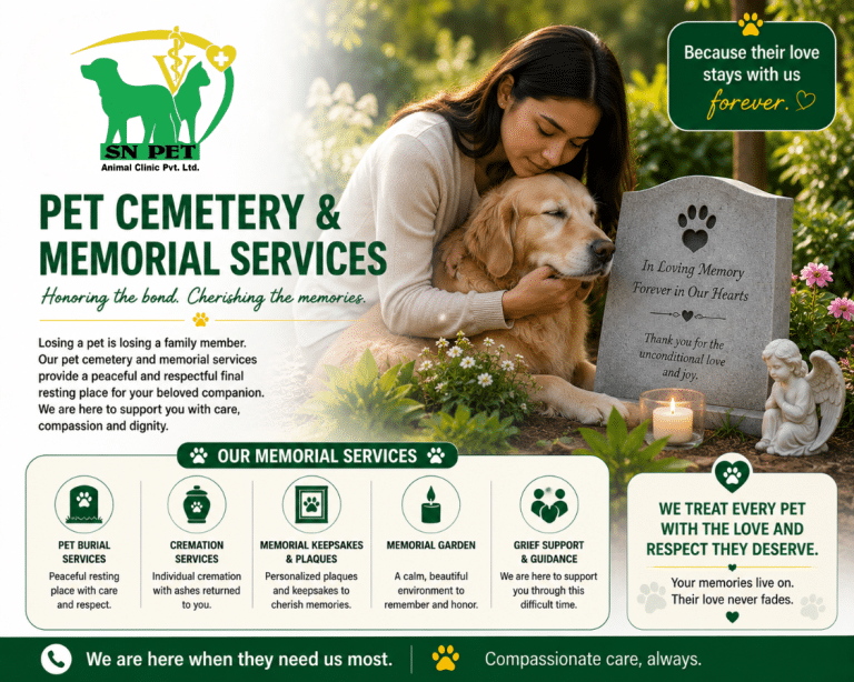 Peaceful pet cemetery and memorial services for beloved pets at SN Pet Animal Clinic in Kathmandu and Lalitpur