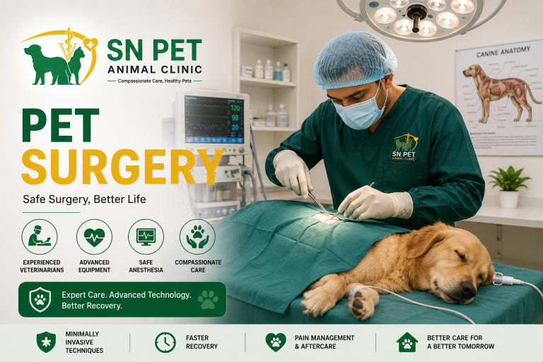 Experienced veterinarian performing safe pet surgery at SN Pet Animal Clinic in Nepal